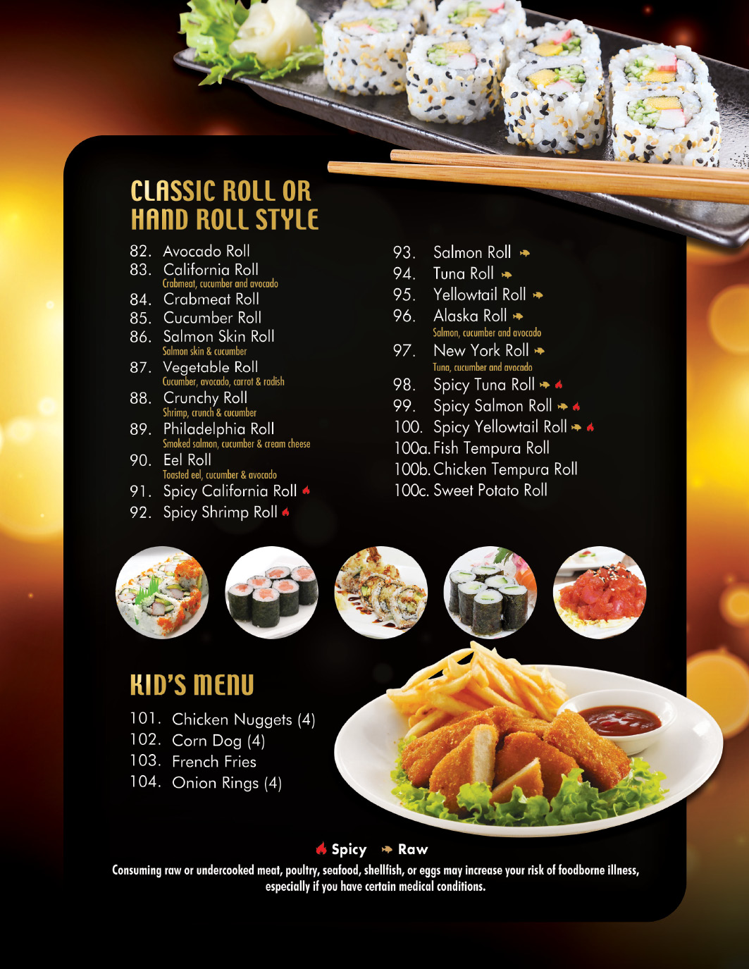 Menu Sushi King